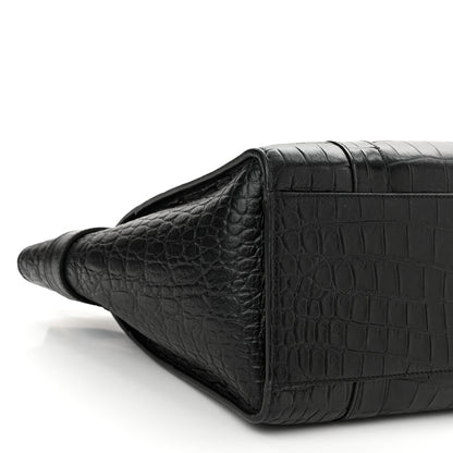 Mulberry Crocodile Embossed Calfskin Small Zipped Bayswater Black 8 of 9