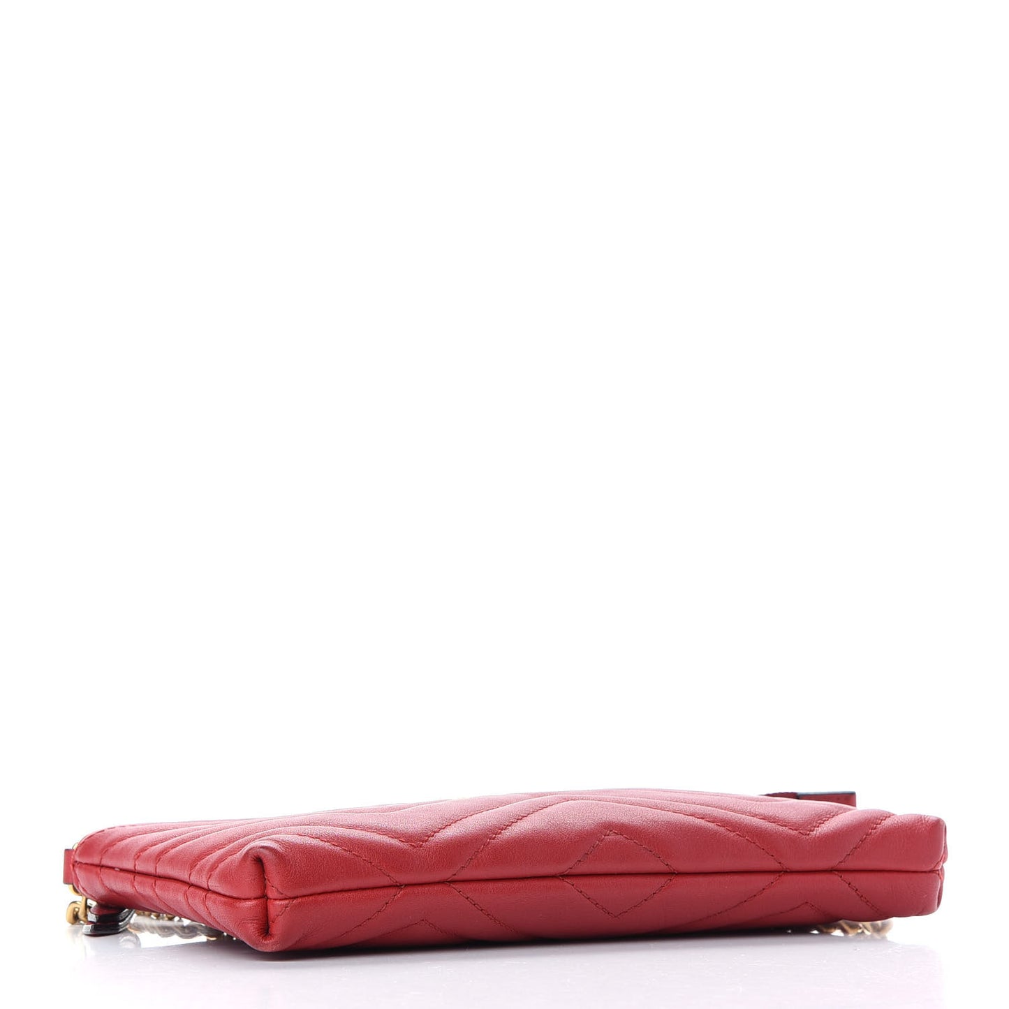 Calfskin Matelasse Mini GG Marmont Chain Bag Hibiscus Red
