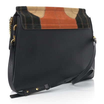 Chloe Suede Patchwork Medium Faye Shoulder Bag Desert 3 of 9