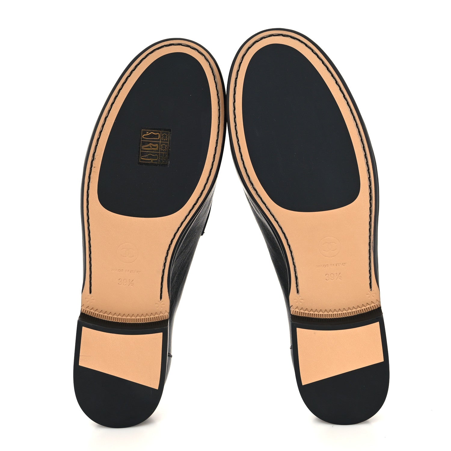 Chanel Lambskin CC Mocassin Loafers 39.5 Black 5 of 8