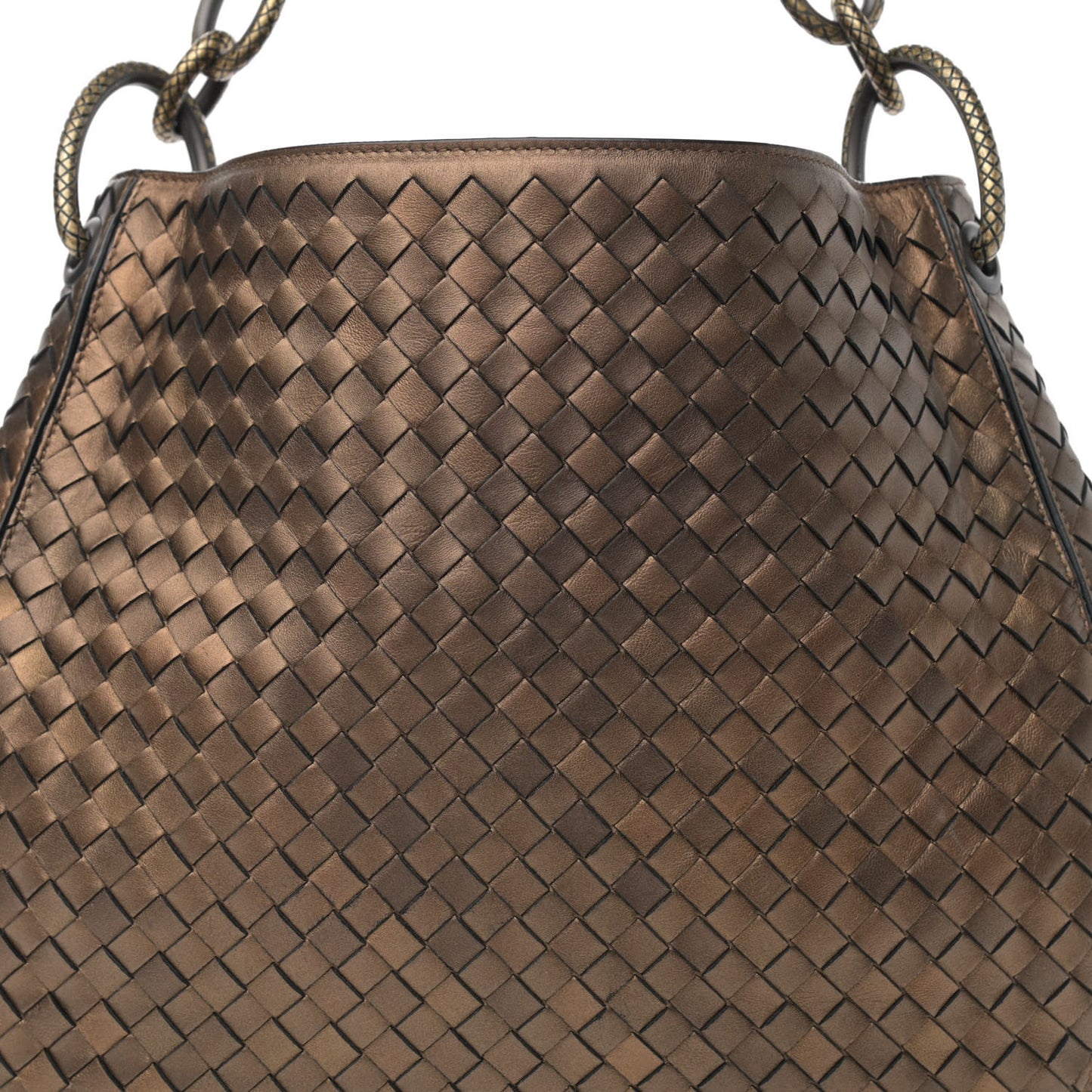 Nappa Intrecciato Small Loop Dark Bronze
