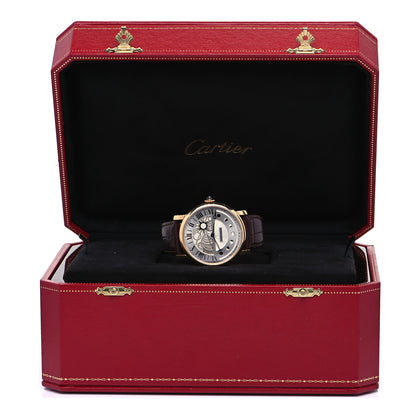 Cartier 18K Pink Gold Alligator 43mm Rotonde de Cartier Moon Phases Automatic Watch Brown 6 of 6