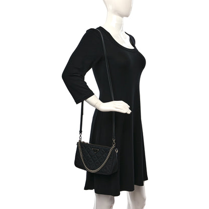 Prada Nylon Tessuto Impuntu Quilted Crossbody Bag Black 2 of 11