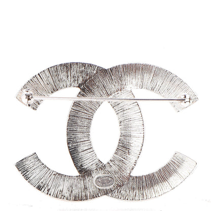 Chanel Baguette Crystal CC Brooch Silver 2 of 5