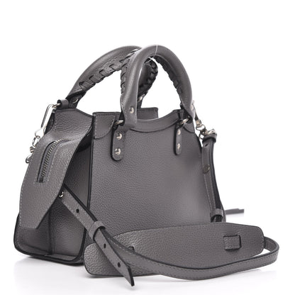 Balenciaga Grained Calfskin Neo Classic Silver Hardware Mini City Dark Grey 3 of 11