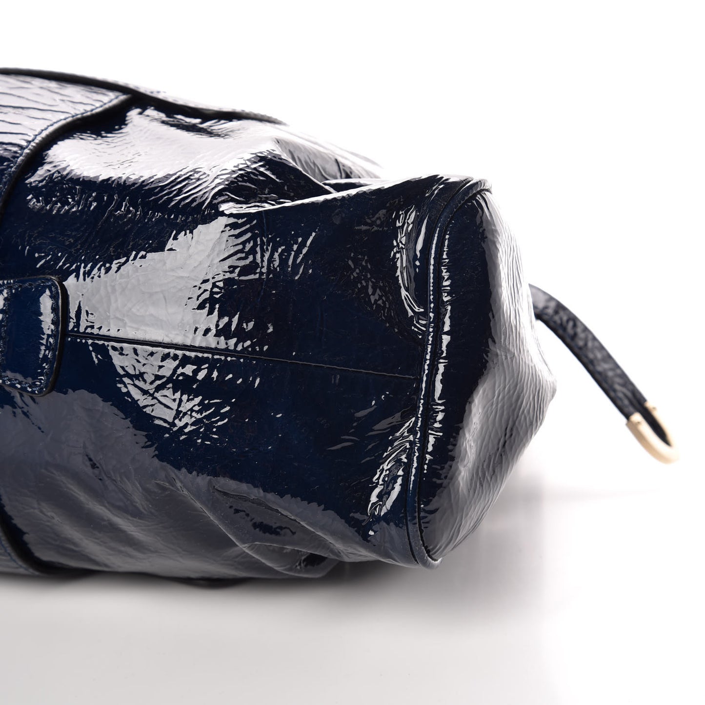 Crushed Patent Riki Bag Blue
