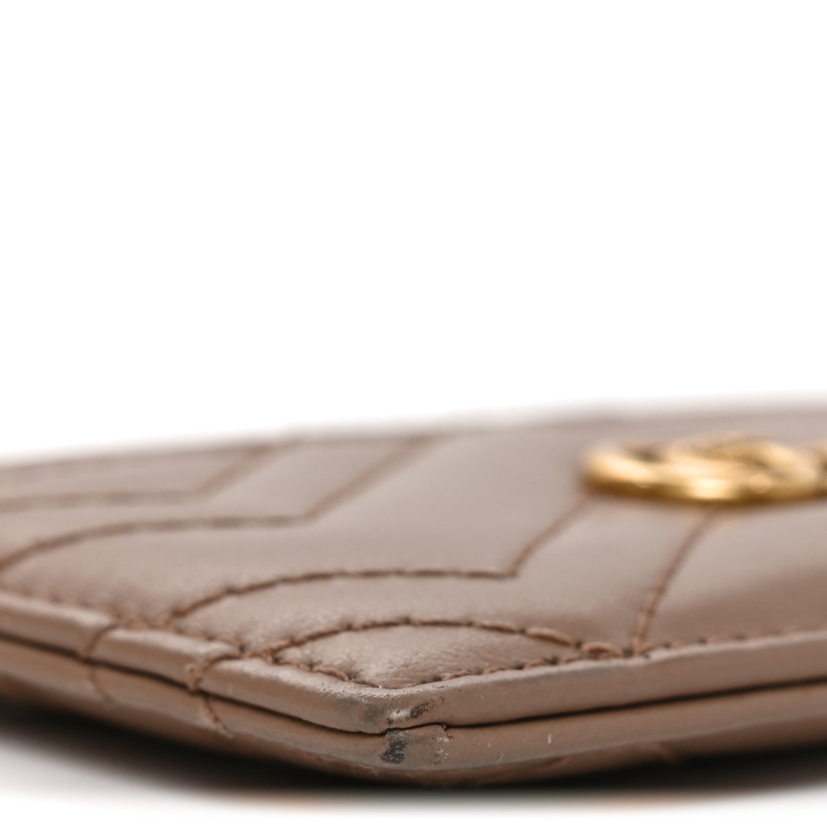 Calfskin Matelasse GG Marmont Card Holder Porcelain Rose
