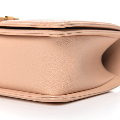 Chanel Caviar Quilted Medium Boy Flap Light Beige 9 of 10
