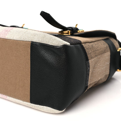 Burberry Canvas Mega Check Small Baildon Messenger Bag Black 10 of 10