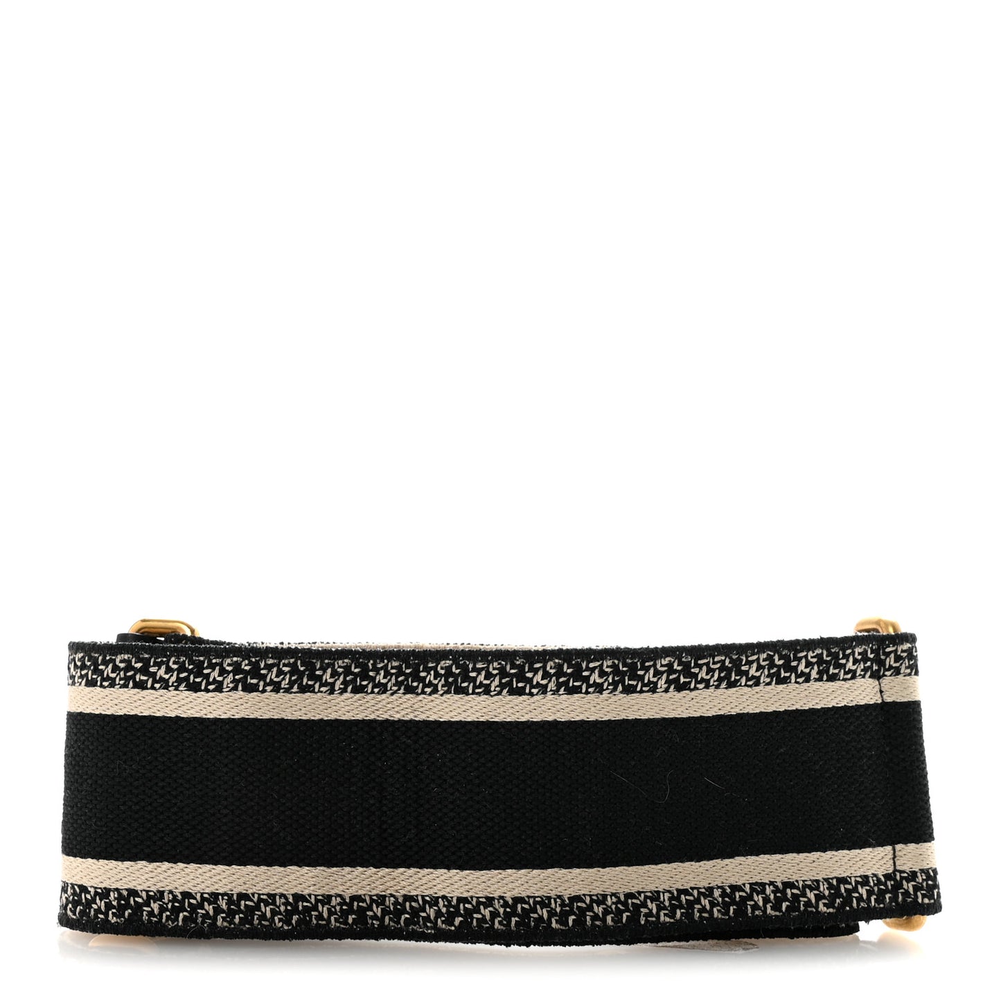 Canvas Embroidered Shoulder Strap Black