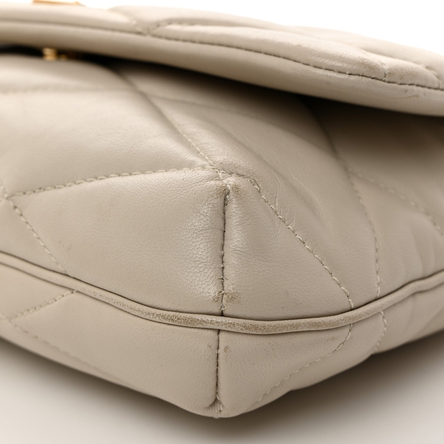 Saint Laurent Lambskin Quilted Le 57 Diamond Shoulder Bag Crema Soft 10 of 13