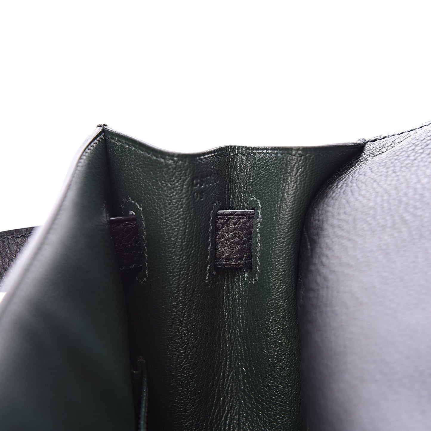 Togo Kelly Horseshoe Sellier 32 Black Vert Fonce