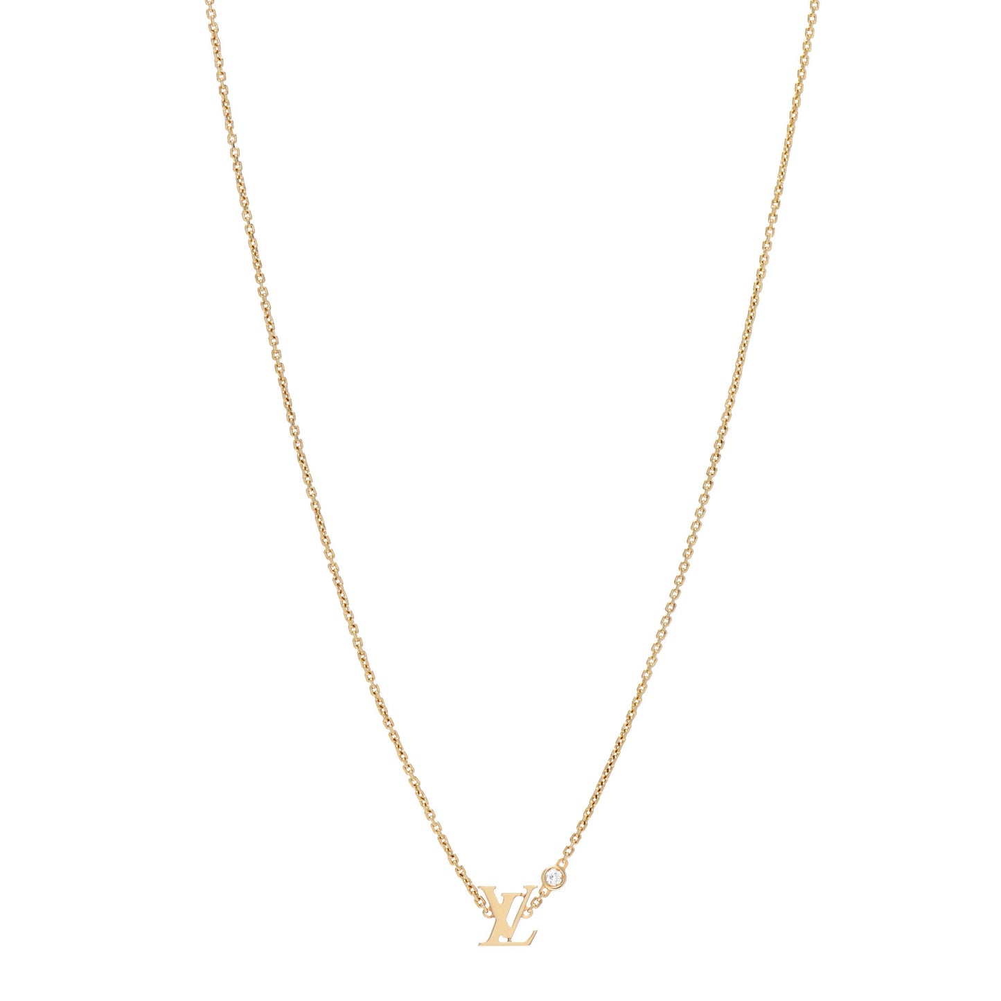 18K Yellow Gold Diamond Idylle Blossom LV Pendant Necklace