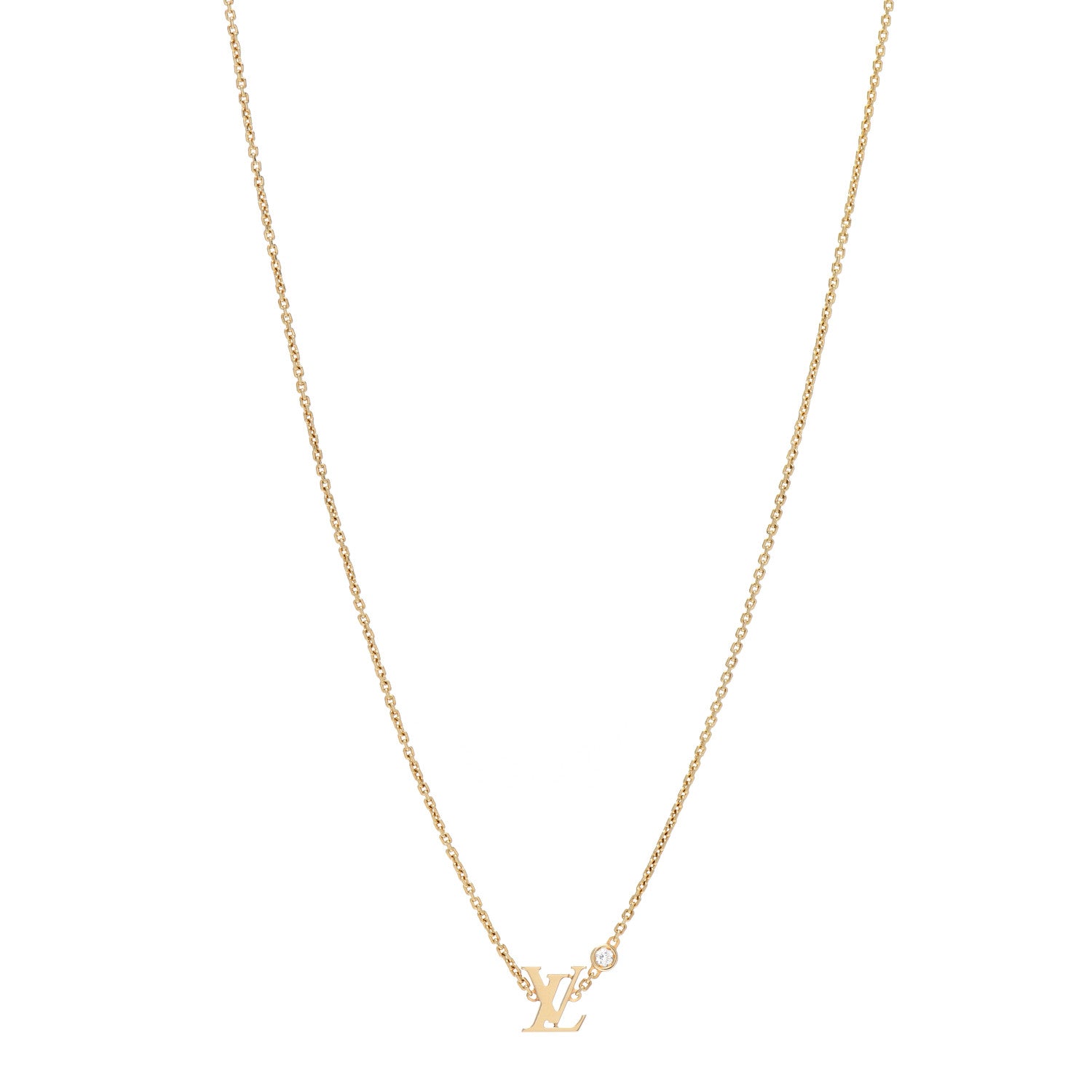 Louis Vuitton 18K Yellow Gold Diamond Idylle Blossom LV Pendant Necklace 1 of 5