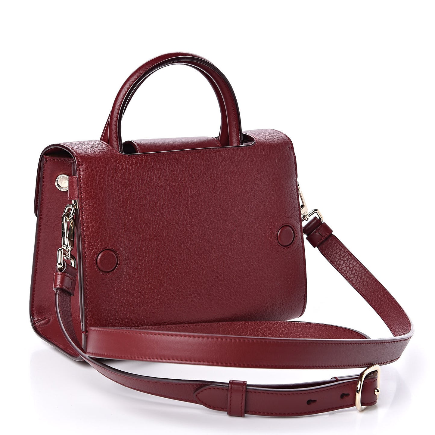 Grained Calfskin Mini Diorever Flap Dark Red
