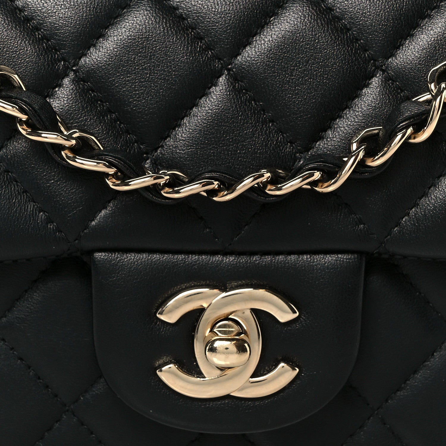 Chanel Lambskin Quilted Mini Rectangular Flap Black 9 of 11