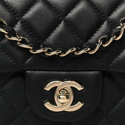 Chanel Lambskin Quilted Mini Rectangular Flap Black 9 of 11