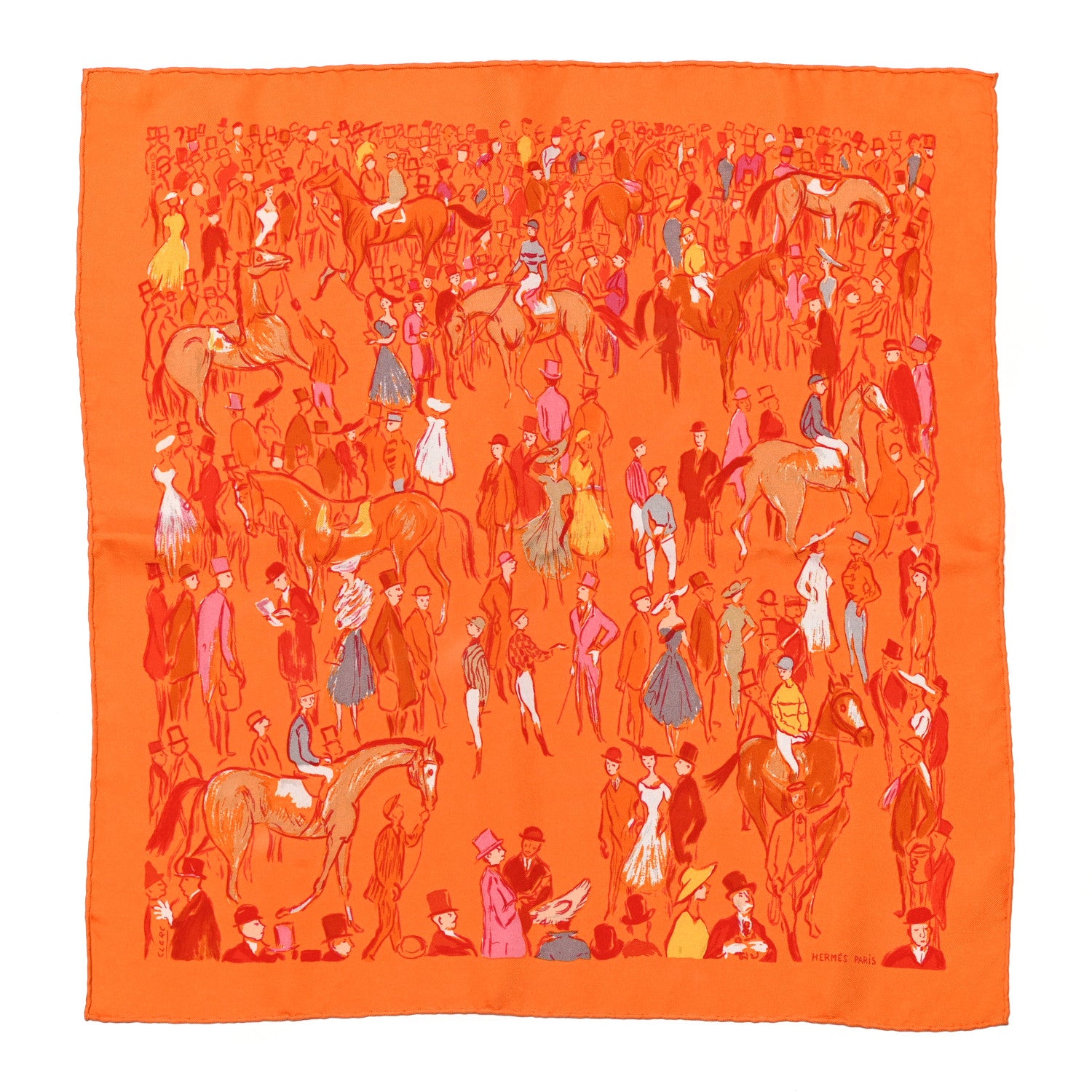 Hermes Silk Paddock Pocket Square 1 of 5