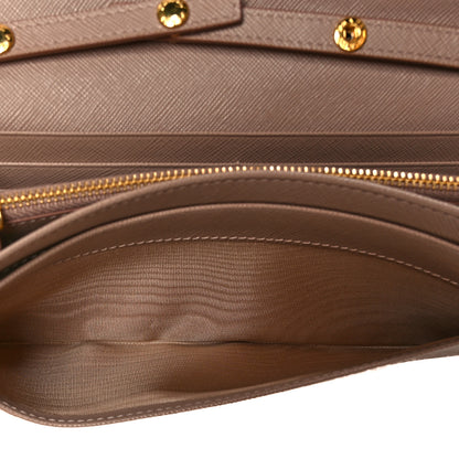 Prada Saffiano Metal Oro Chain Wallet Cammeo 7 of 12