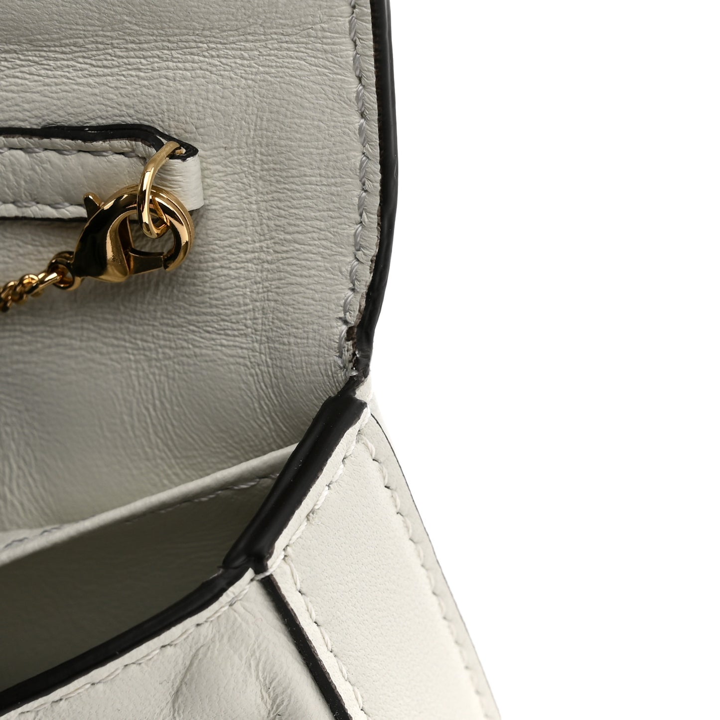 Nappa Matisse FF Embossed Nano Baguette Charm White