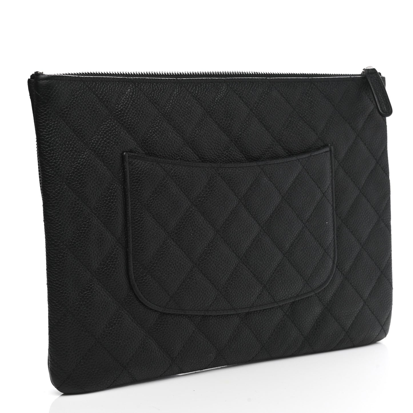Caviar Quilted Zipped Multi Pouch Black