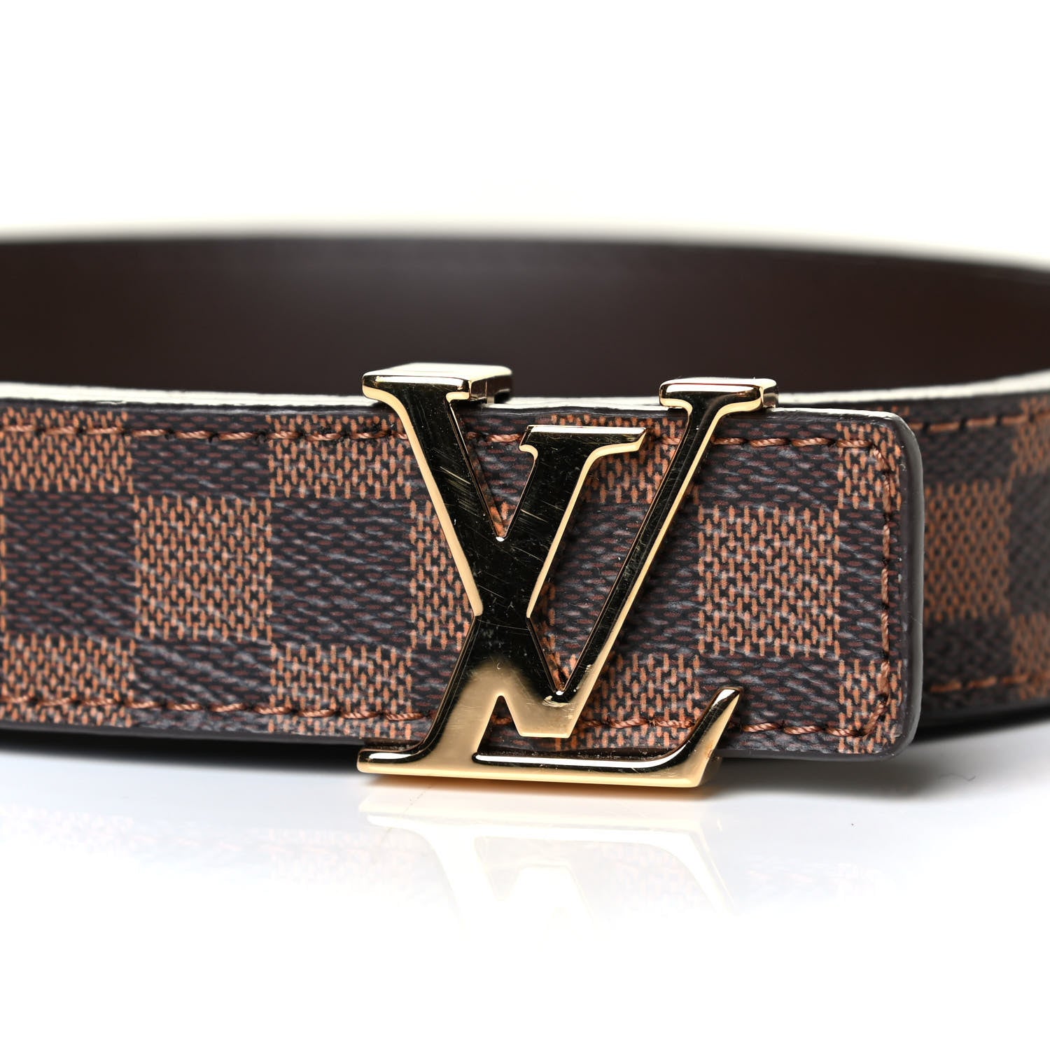 Louis Vuitton Damier Ebene 40mm LV Initiales Belt 85 34 3 of 4