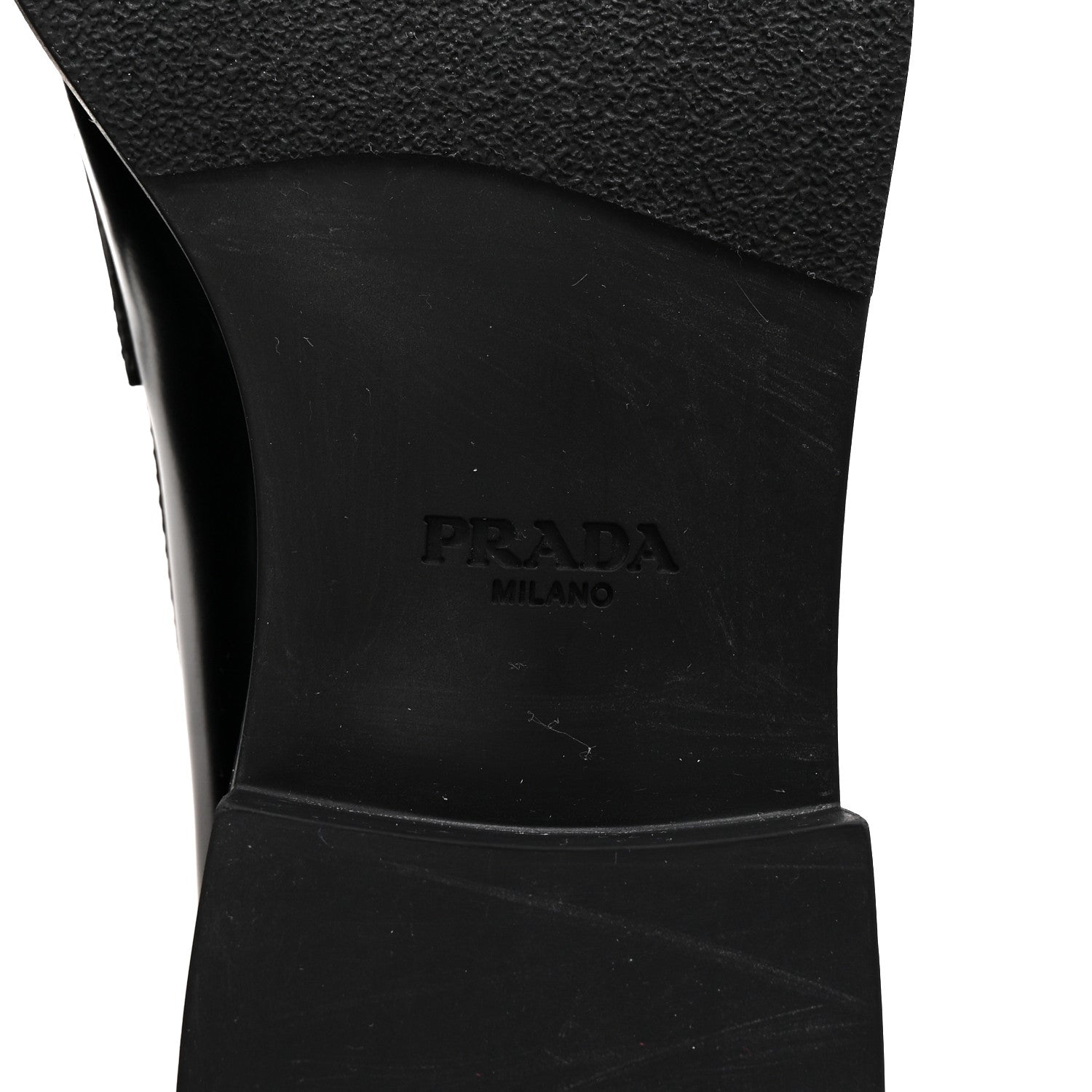 Prada Spazzolato Metal Triangle Logo Loafers 36 Black 7 of 10