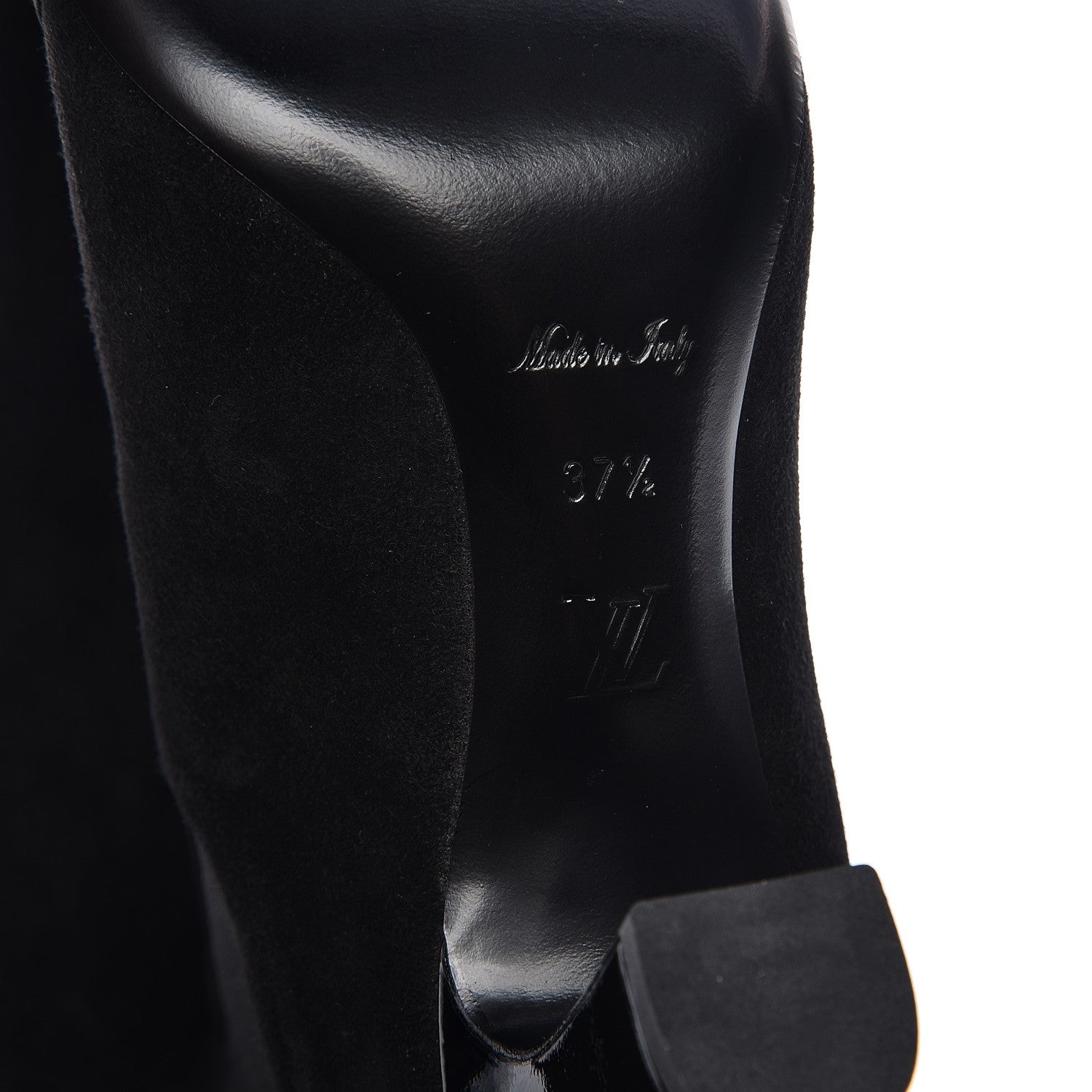 Louis Vuitton Suede Monogram Uniformes Cap Toe Chelsea 75mm Ankle Boots 37.5 Black 6 of 9