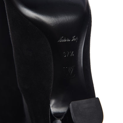 Louis Vuitton Suede Monogram Uniformes Cap Toe Chelsea 75mm Ankle Boots 37.5 Black 6 of 9