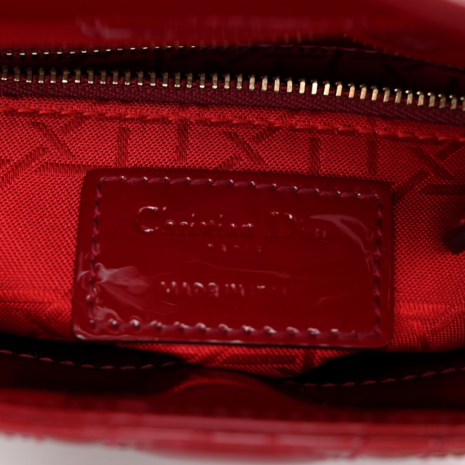 Christian Dior Patent Cannage Mini Lady Dior Red 6 of 10