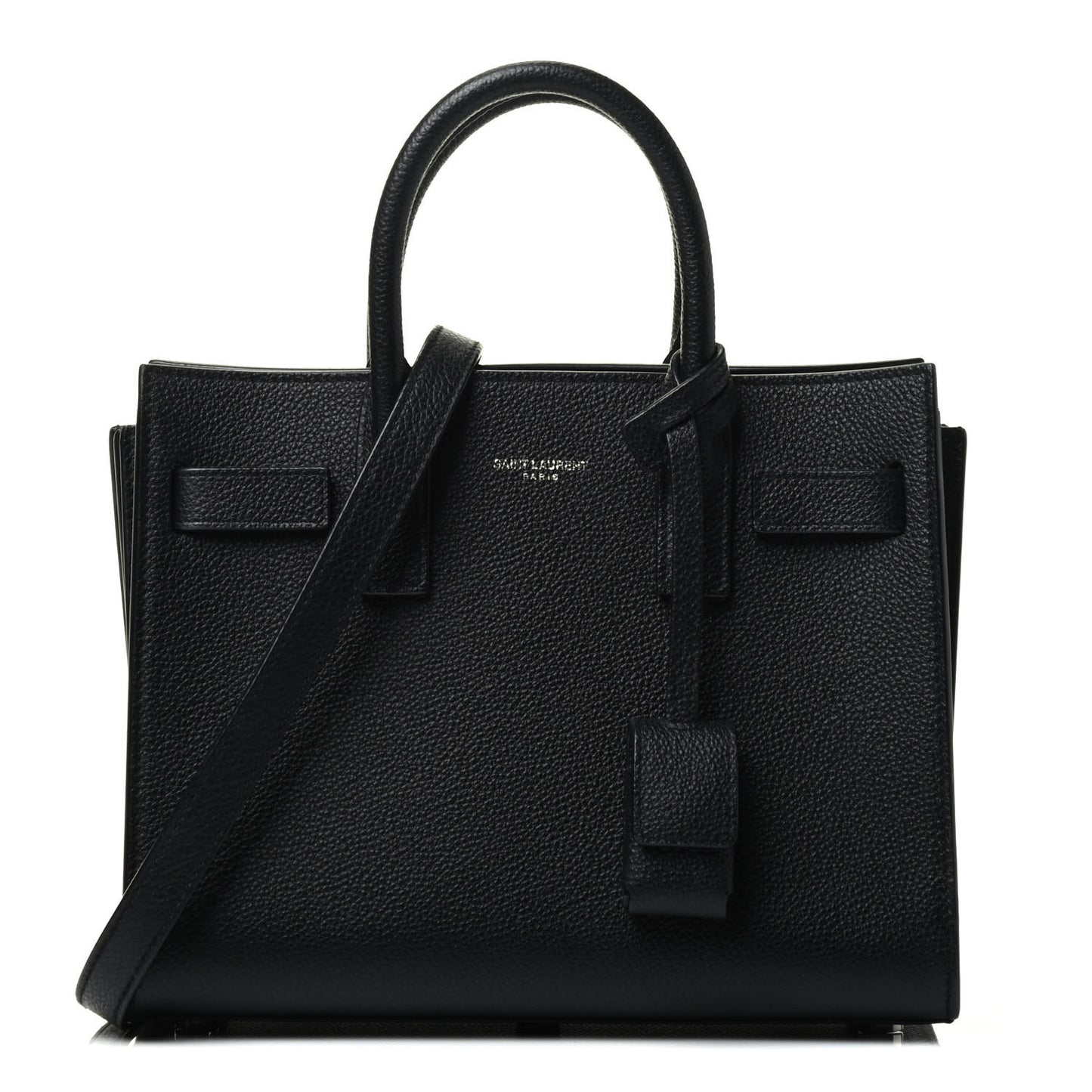 Grained Calfskin Nano Sac De Jour Black