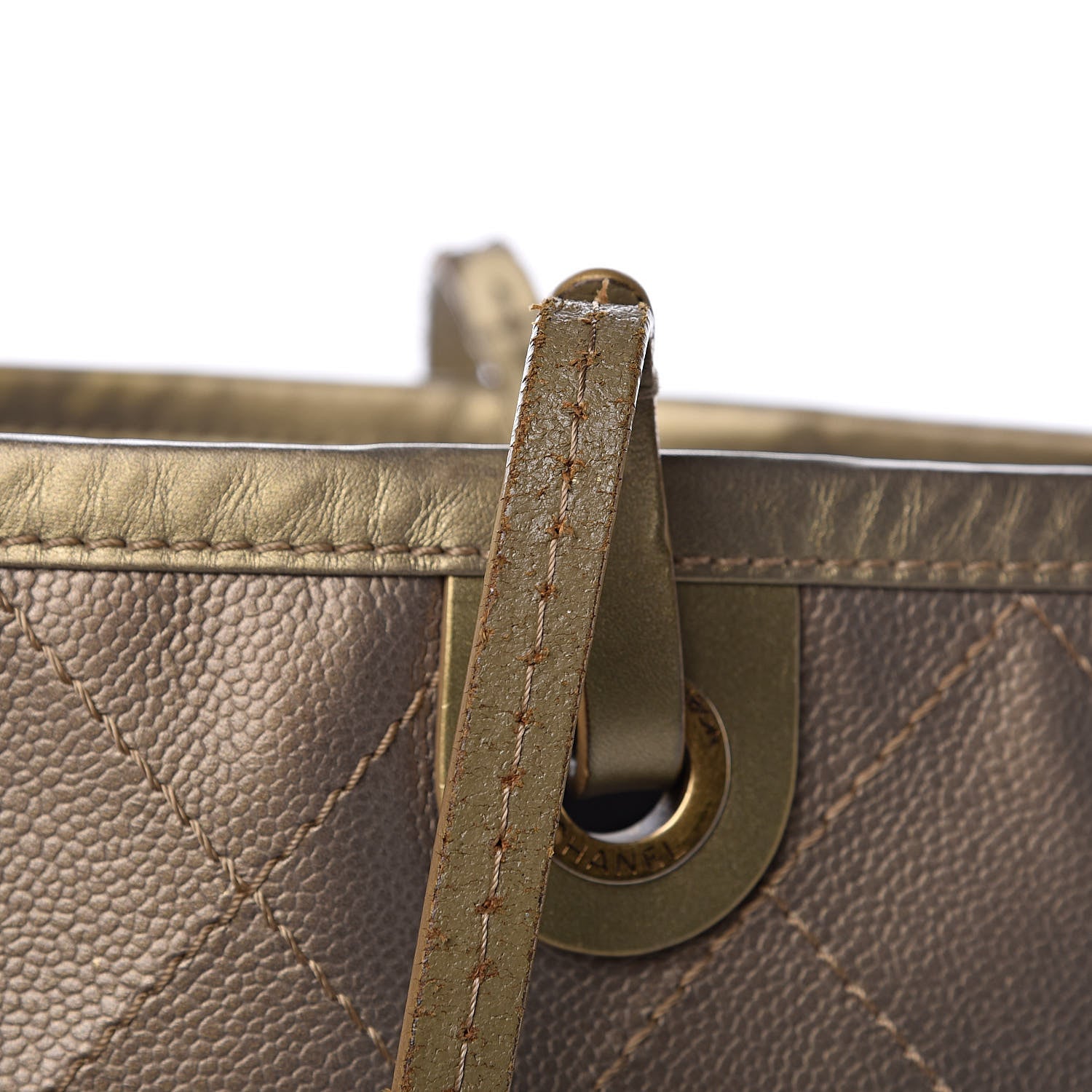 Chanel Grained Calfskin Large Shopping Fever Tote Gold 12 of 16