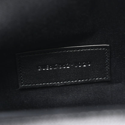 Saint Laurent Grain De Poudre Matelasse Chevron Monogram Envelope Clutch Black 7 of 7