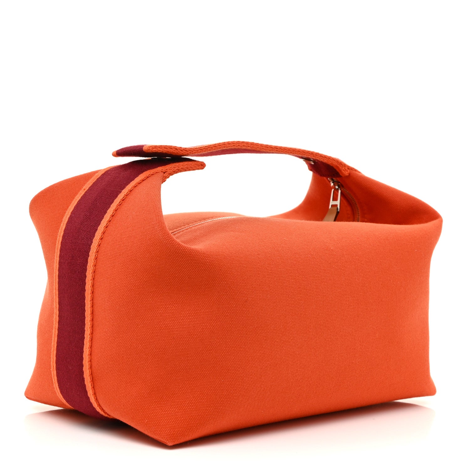 Hermes Canvas Large Bride-A-Brac Pouch Orange Feu Burgundy 3 of 15