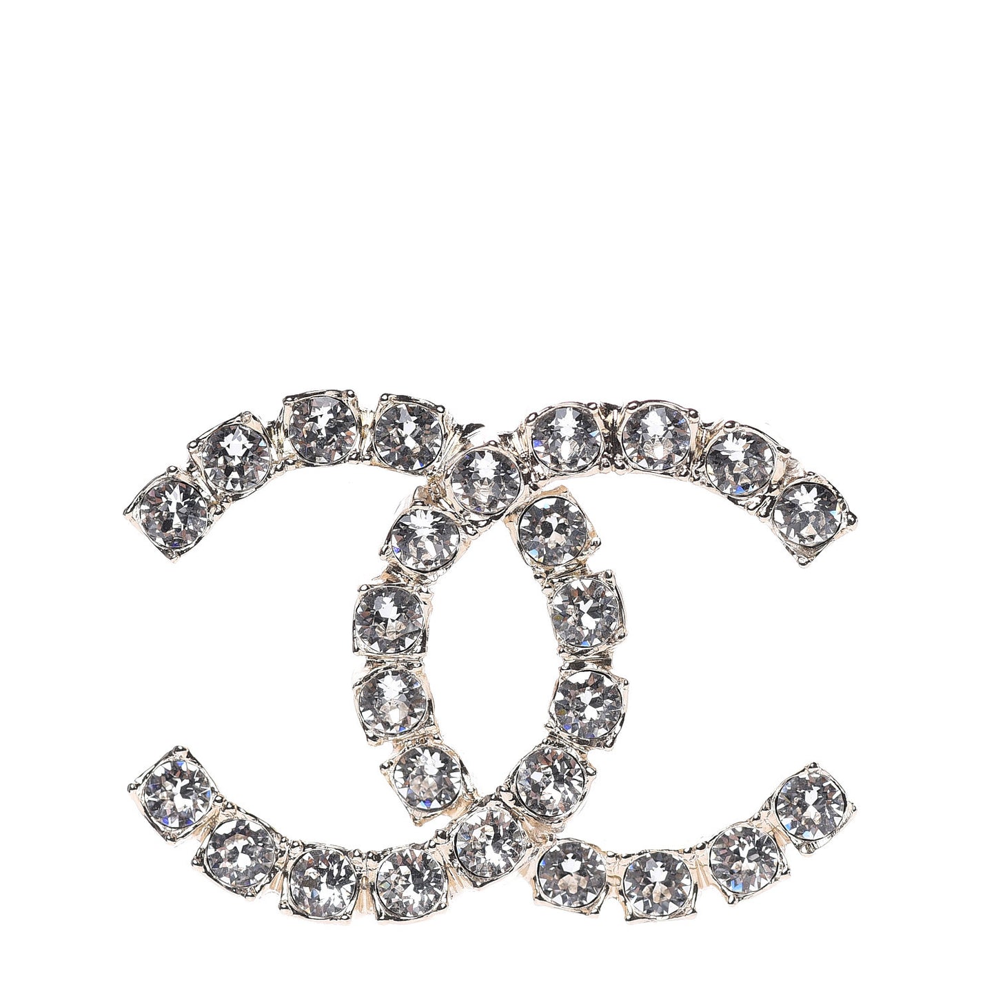 Crystal CC Brooch Gold