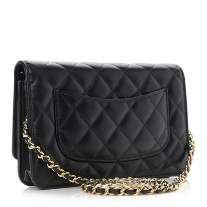 Chanel Lambskin Quilted Wallet On Chain WOC Black 3 of 13