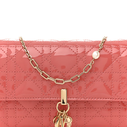 Christian Dior Patent Cannage Lady Dior Chain Pouch Pink 9 of 12