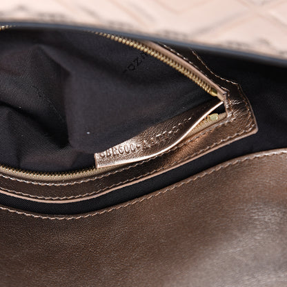 Fendi Vitello Laminato FF 1974 Embossed Baguette Rame 6 of 9