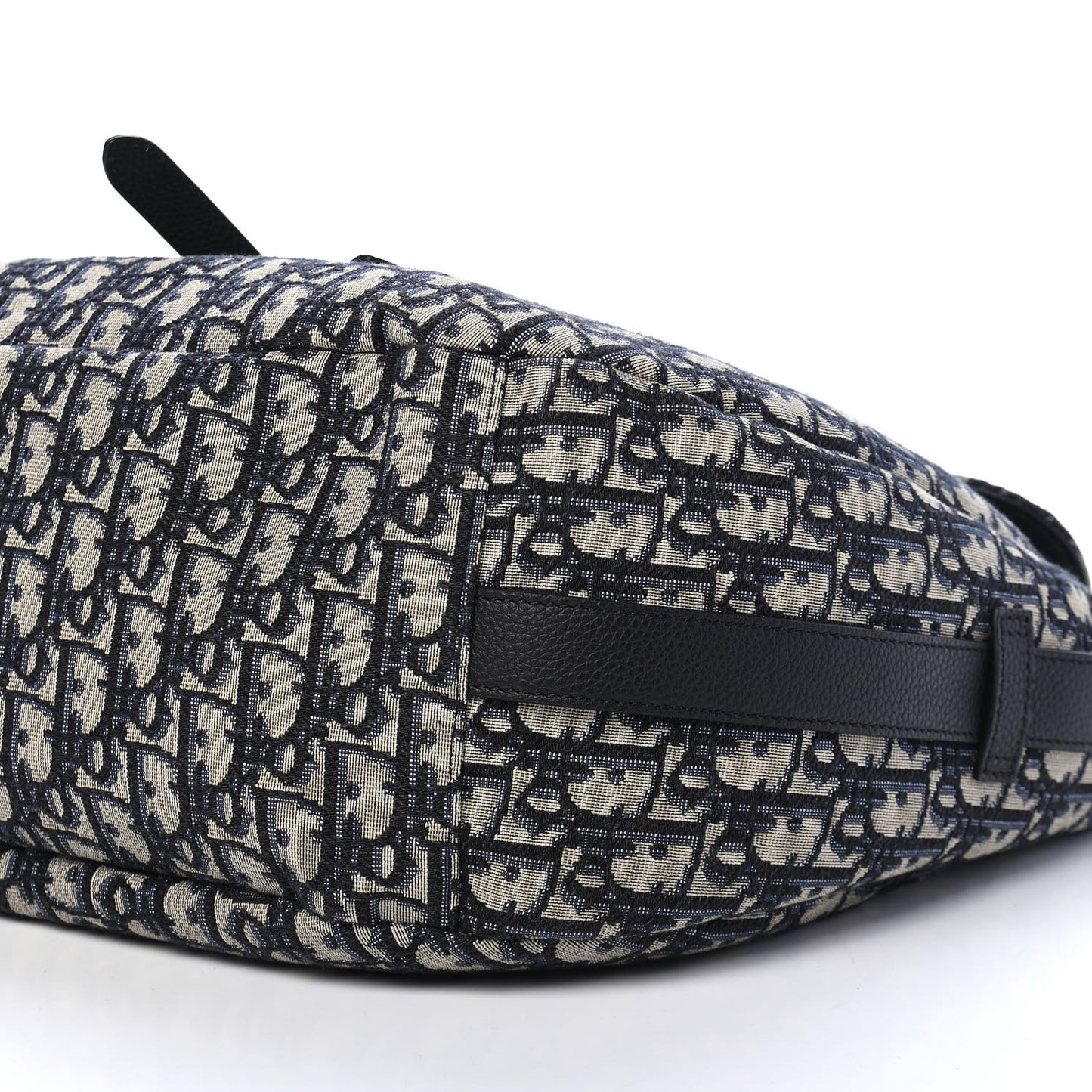 Oblique Soft Saddle Bag Beige Black