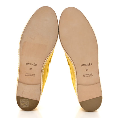Hermes Suede Goatskin Womens Trip Espadrilles 36 Citron 5 of 9