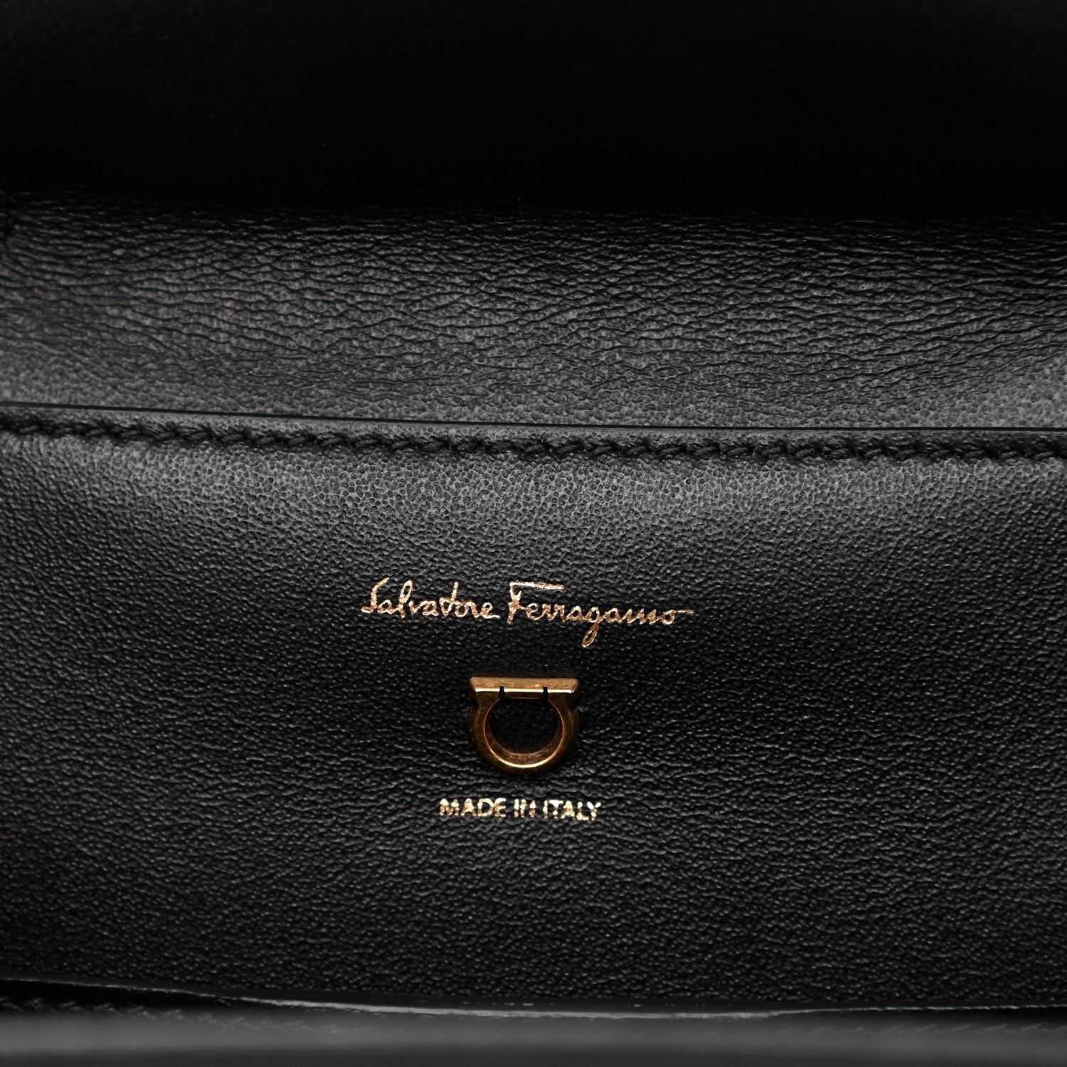 Salvatore Ferragamo Calfskin Trifolio Kuban Beige Black 6 of 9