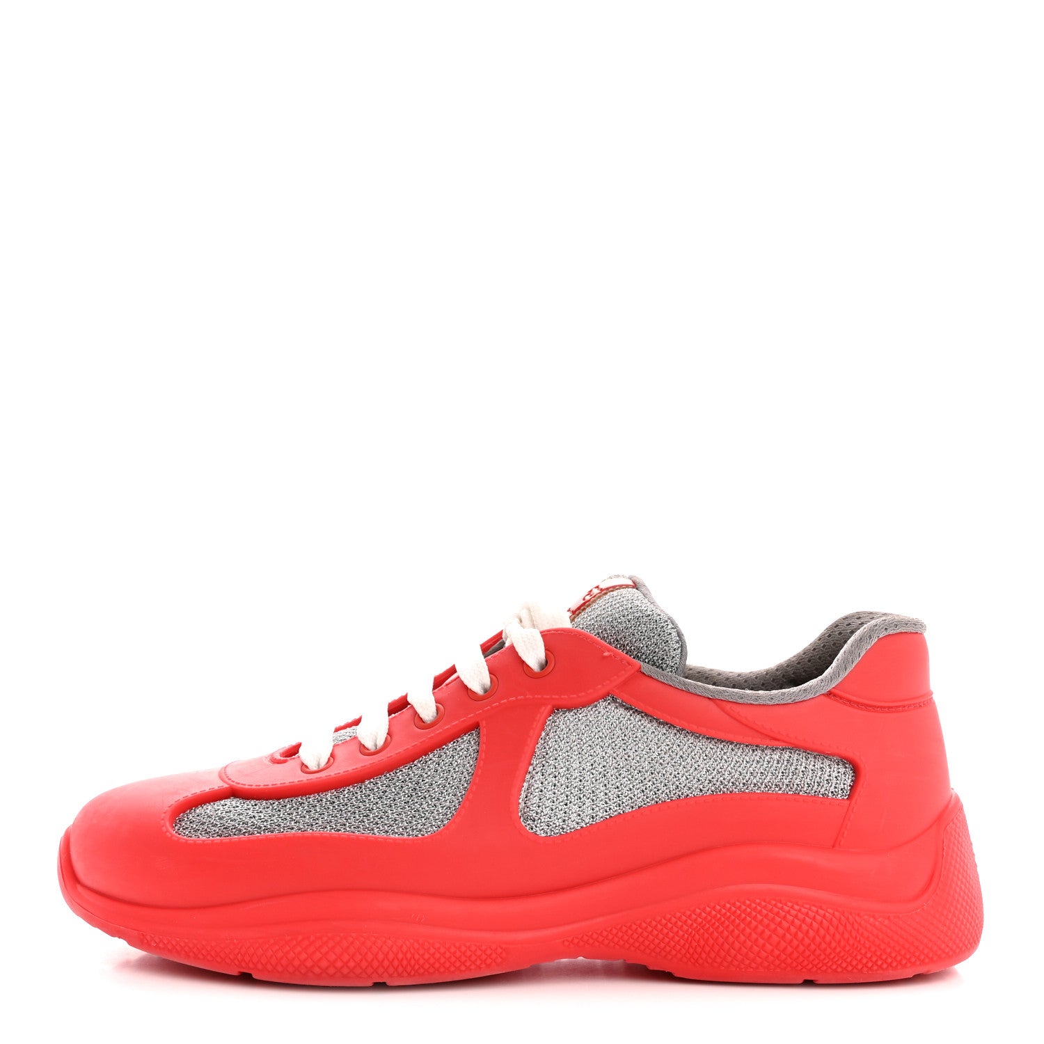 Prada Soft Rubber Mesh Womens America's Cup Sneakers 38 Red 1 of 10