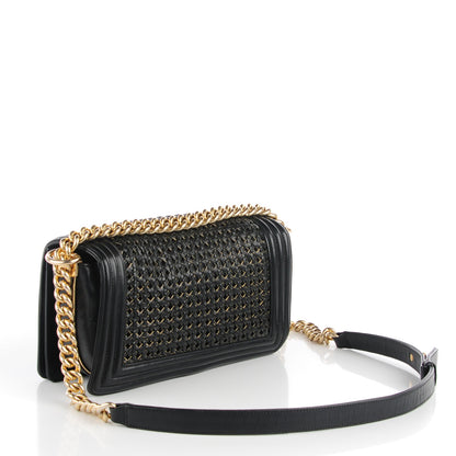 Chanel Braided Sheepskin Medium Boy Flap Black 4 of 8