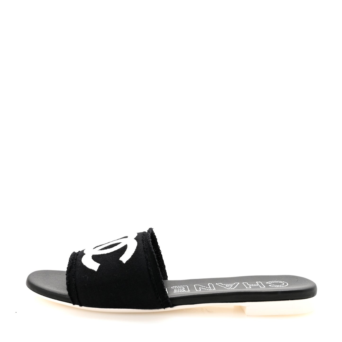 Jersey Knit CC Mules 39 Black