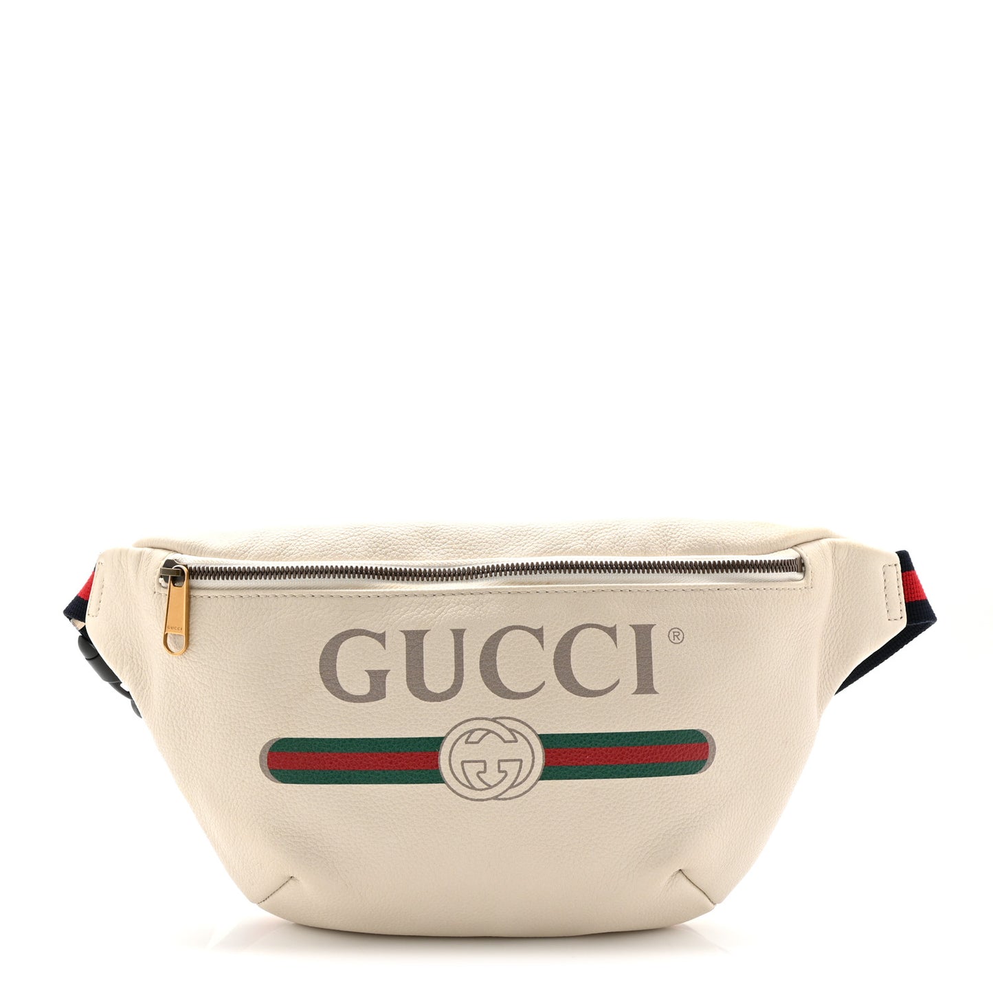 Grained Calfskin Logo Belt Bag White