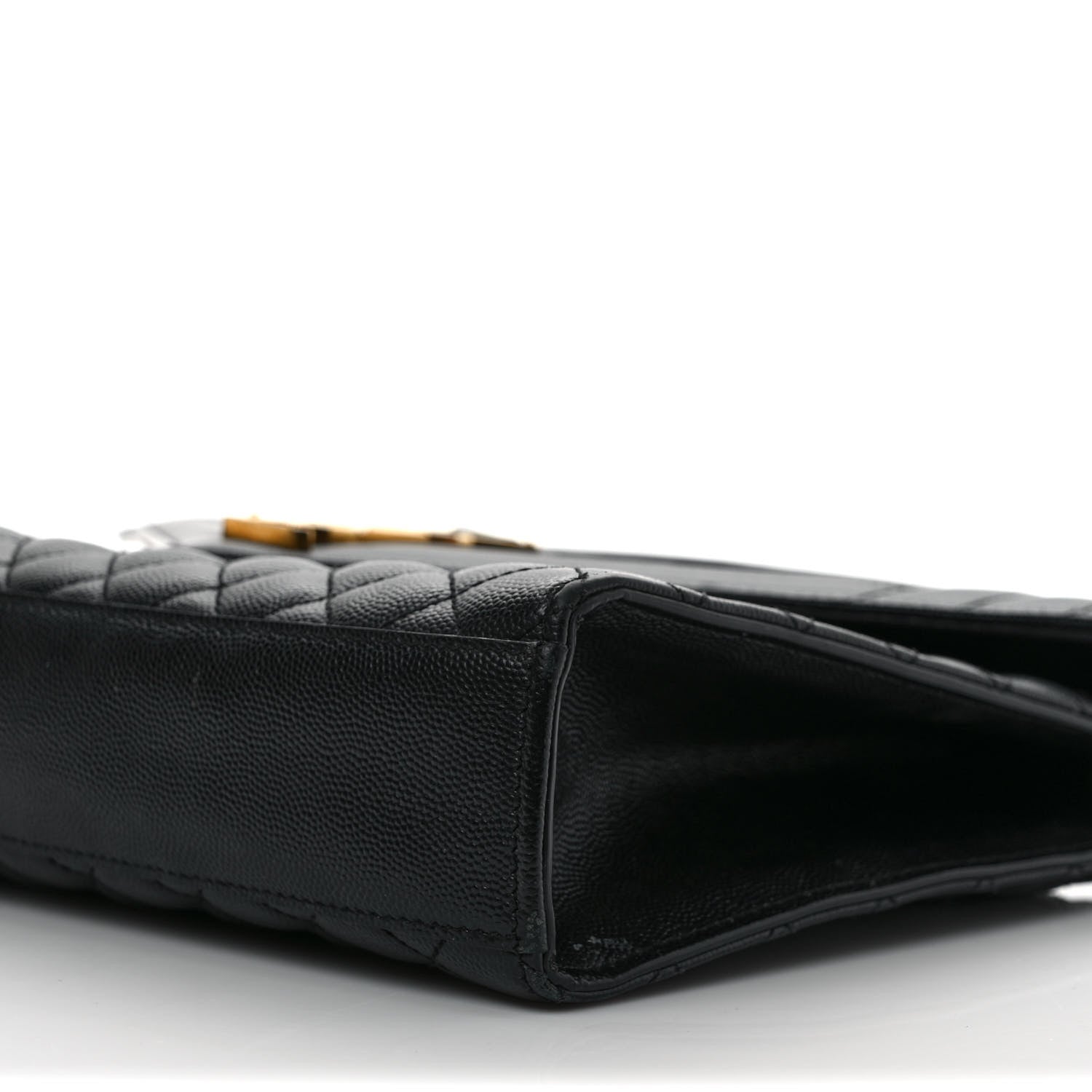 Saint Laurent Grain De Poudre Textured Mixed Matelasse Large Triquilt Monogram Satchel Black 8 of 10