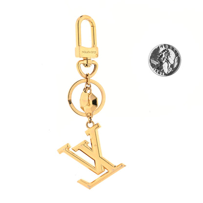 Louis Vuitton Metal LV Facettes Bag Charm Key Holder Gold 2 of 4