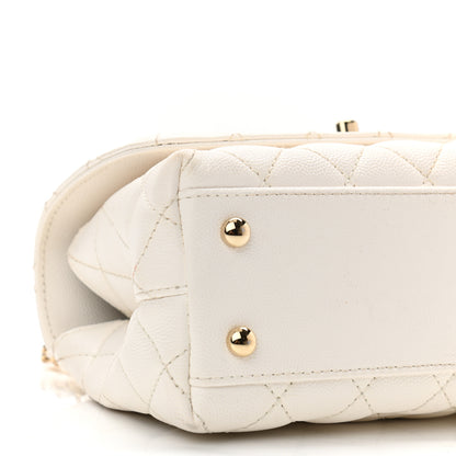 Chanel Caviar Quilted Mini Coco Handle Flap White 9 of 13