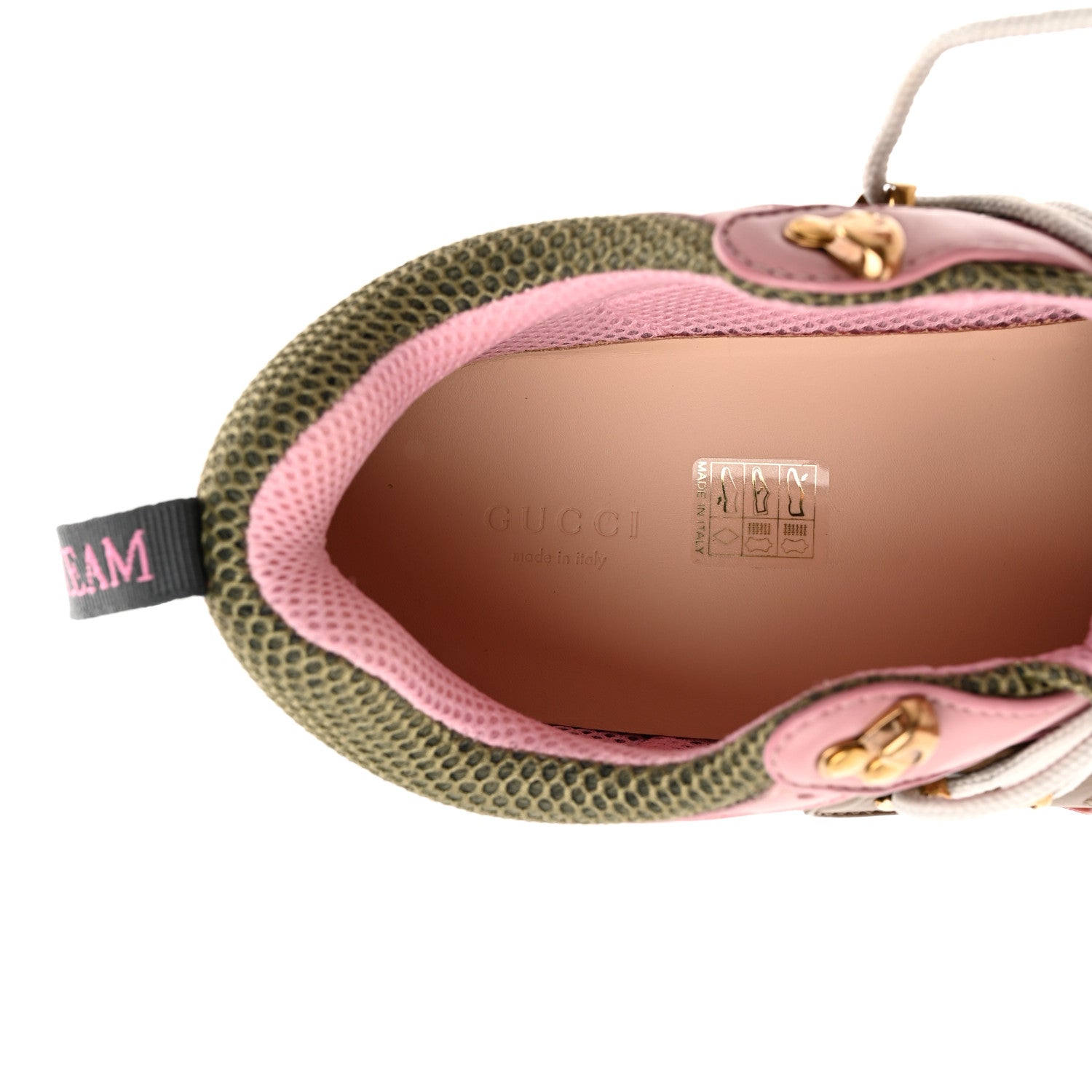 Gucci X SEGA Mesh Canvas Calfskin Womens Flashtrek Sneakers 40 Military Oatmeal 7 of 10