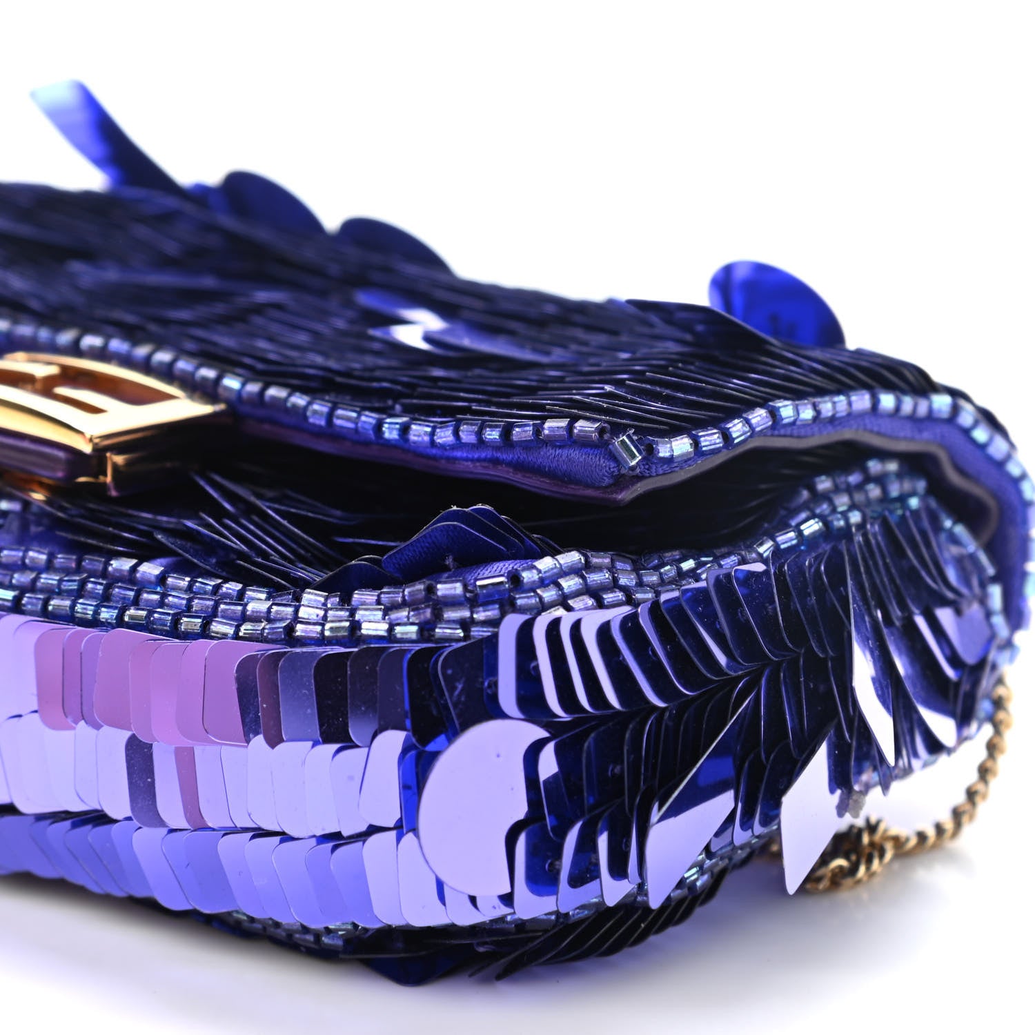 Fendi Sequin Paillettes Shiny Nappa Sex and the City Nano Baguette Charm Viola Purple Rain 8 of 8